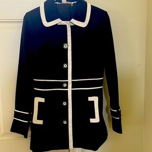 White House Black Market Black and White Trench Coat